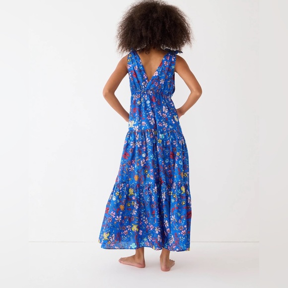 NWT Dauphinette X J.Crew tie-shoulder maxi cover-up dress in cornucopia floral - Picture 2 of 4